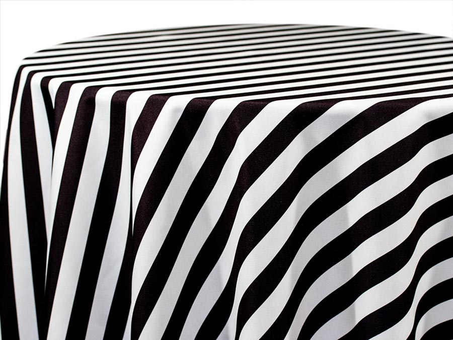 Printed Cotton — Awning Stripe – Black
