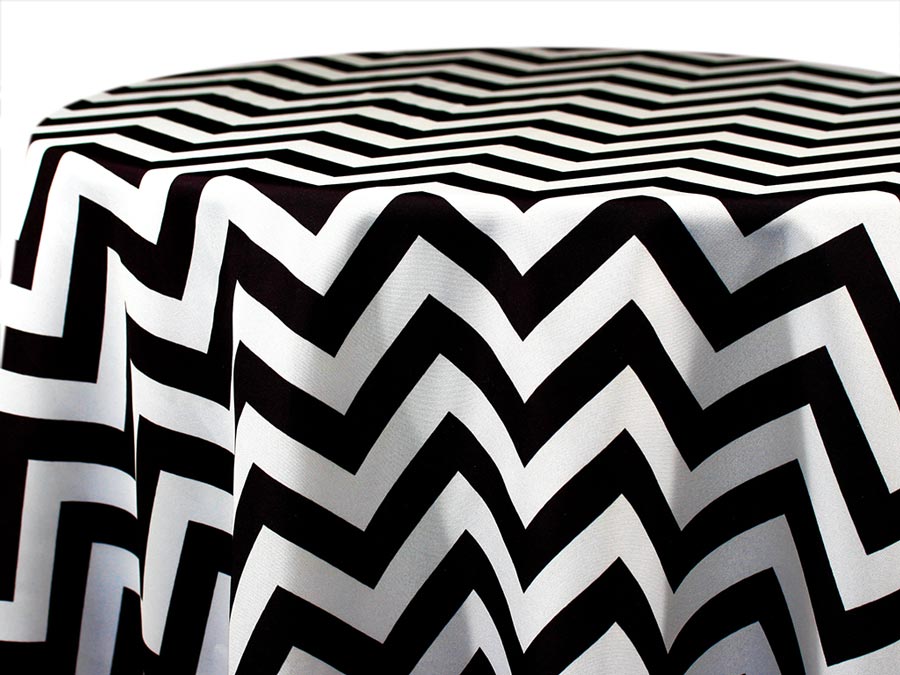 Printed Cotton — Chevron – Black