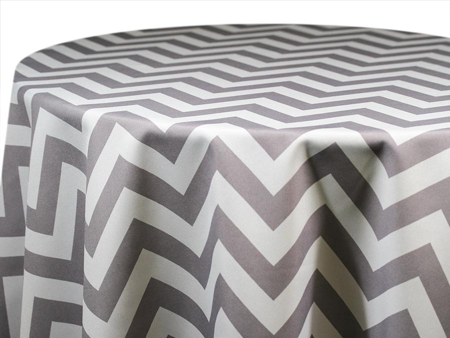 Printed Cotton — Chevron – Grey