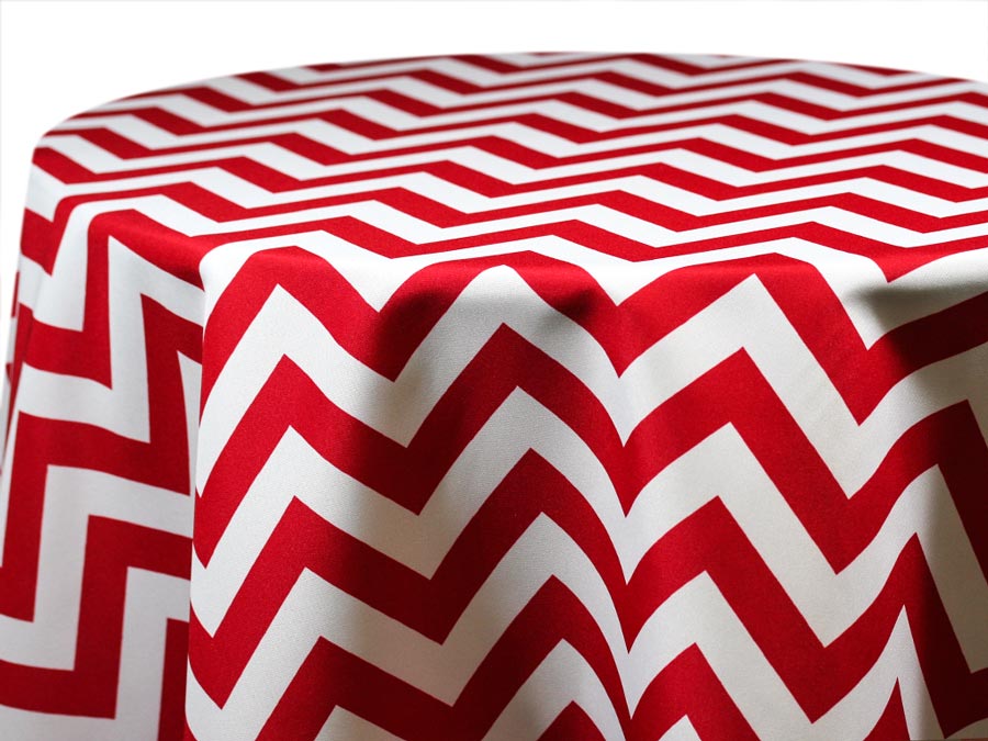 Printed Cotton — Chevron – Red