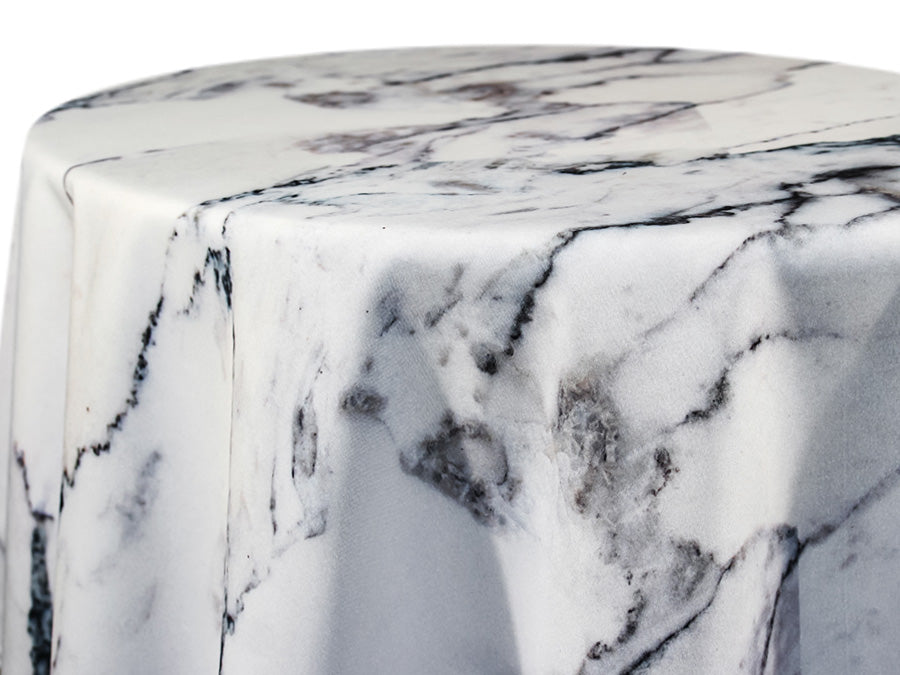 Printed Cotton — Marble – White